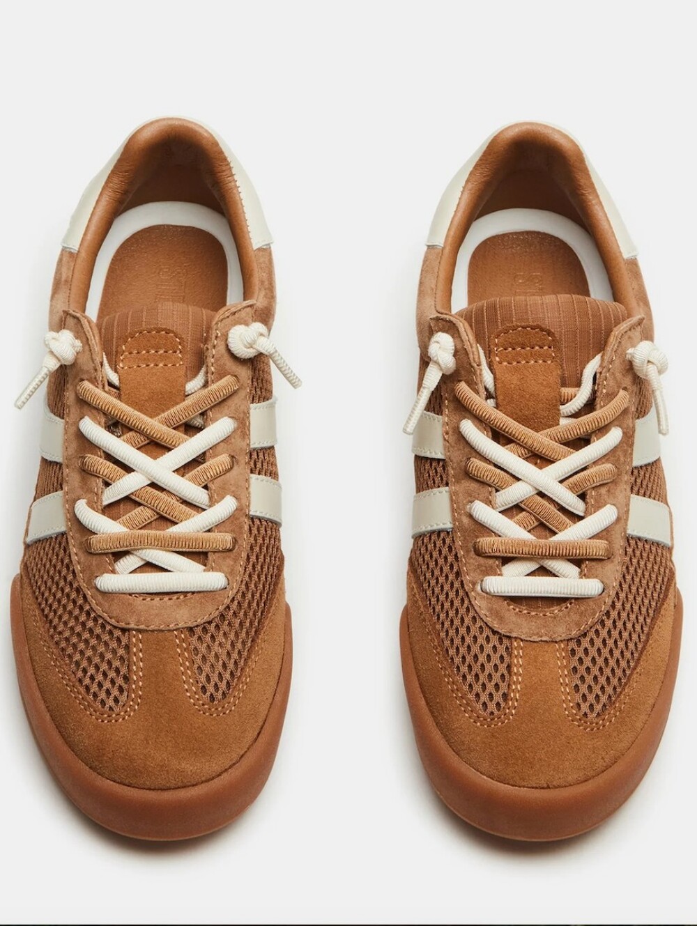 Steve madden Suede Retro Sneaker in Brown with White Stripes